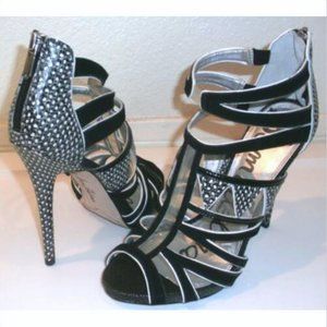 Sam Edelman Jazz Snake Embossed Sandals Heels 8.5